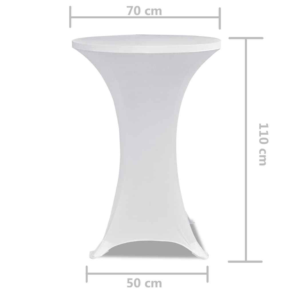 vidaXL Standing Table Cover Ø70cm White Stretch 2 pcs