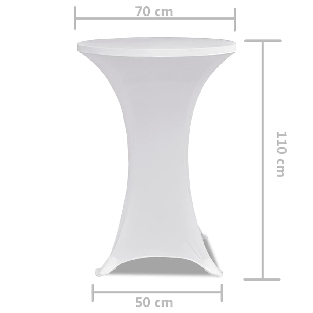 vidaXL Standing Table Cover Ø70cm White Stretch 2 pcs