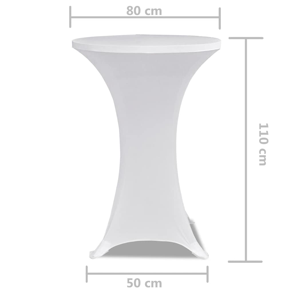 vidaXL Standing Table Cover Ø80cm White Stretch 2 pcs