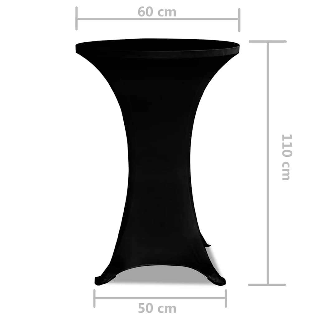 vidaXL Standing Table Cover Ø60cm Black Stretch 2 pcs