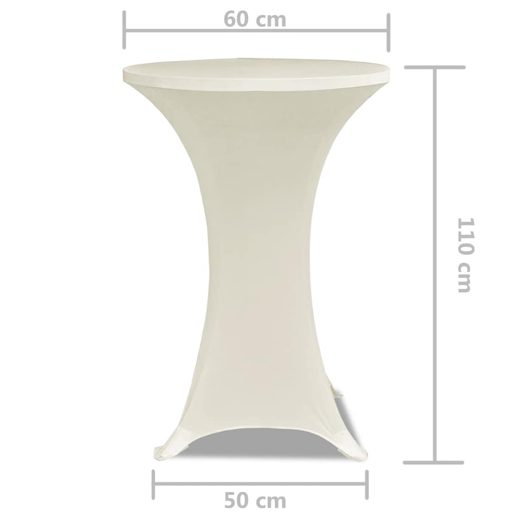 vidaXL Standing Table Cover Ø60cm Cream Stretch 2 pcs