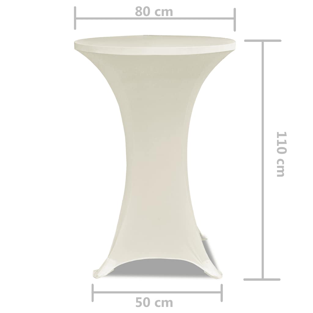 vidaXL Standing Table Cover Ø80cm Cream Stretch 2 pcs