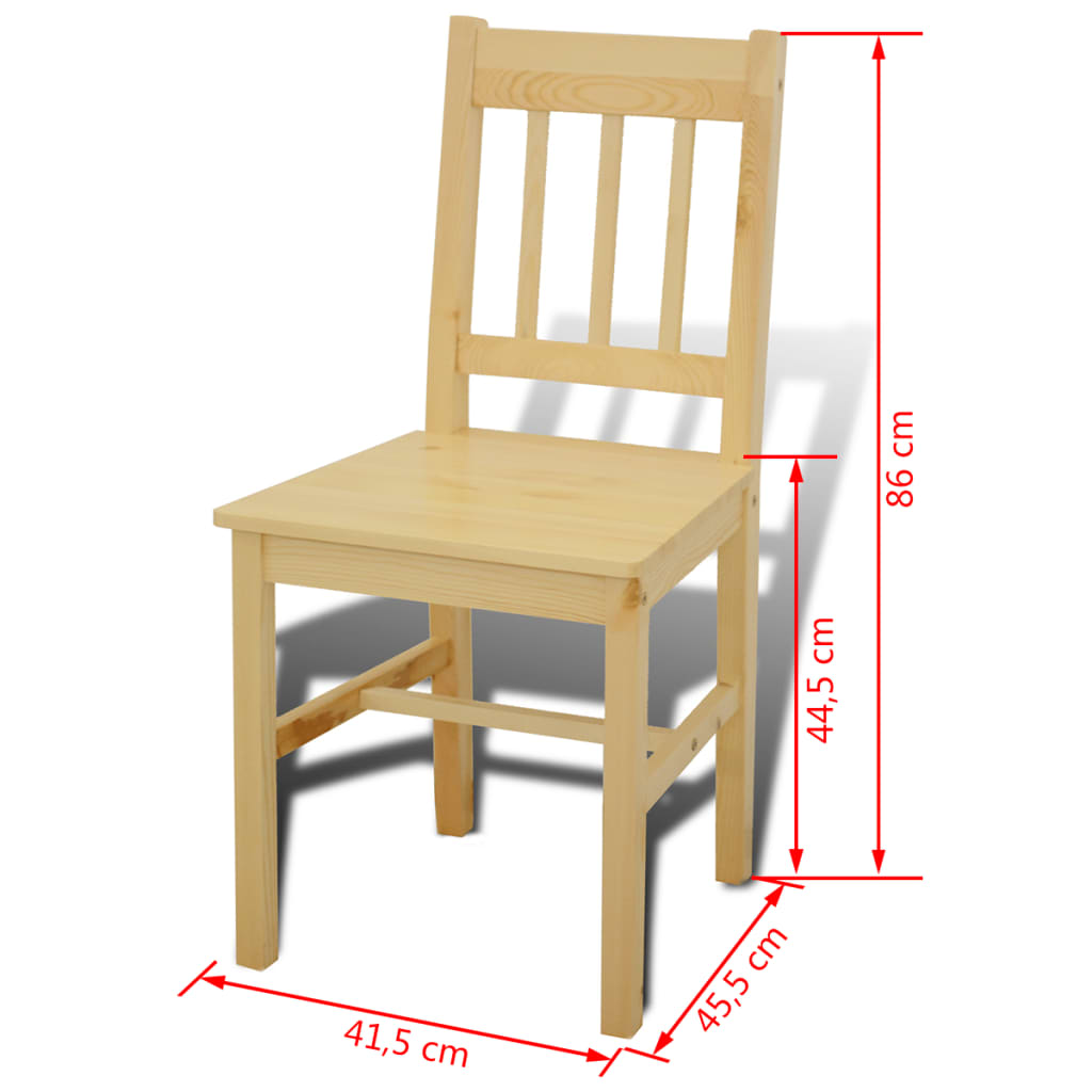 241220 Wooden Dining Table with 4 Chairs Natural