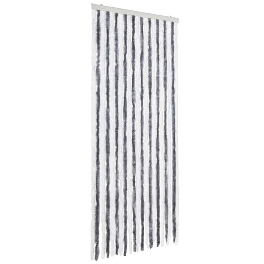 241224 vidaXL Insect Curtain Grey and White 90x220 cm Chenille