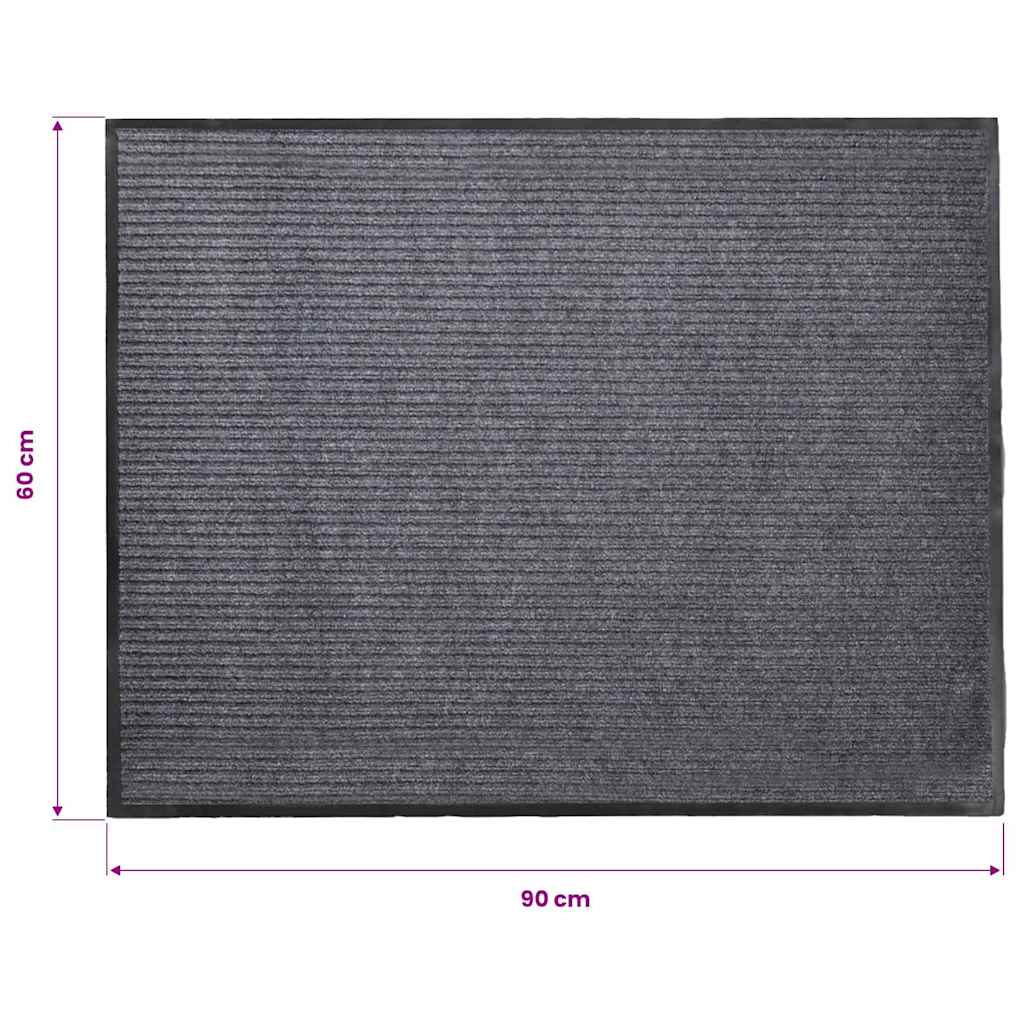vidaXL Door Mat Grey 90 x 60 cm PVC