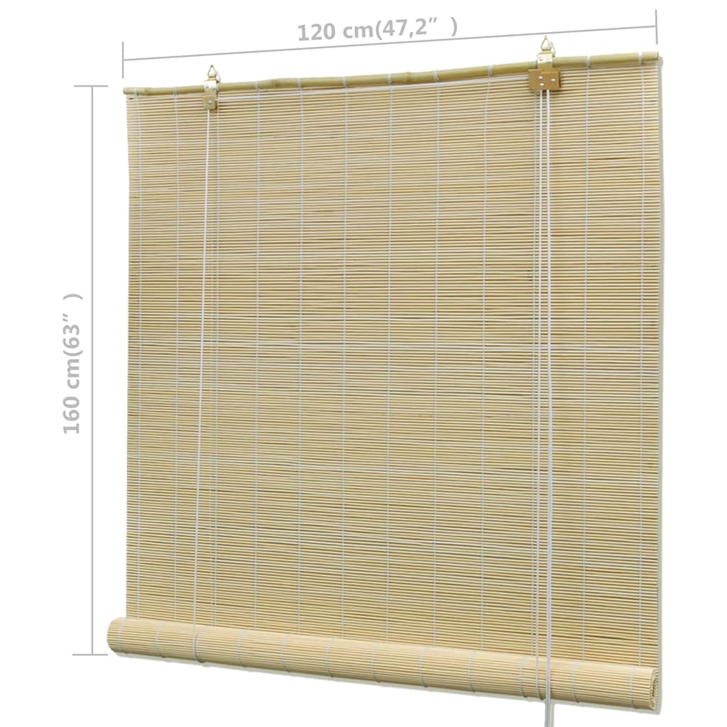 241322 Natural Bamboo Roller Blinds 120 x 160 cm