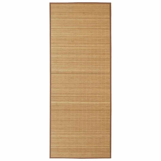 Rectangular Brown Bamboo Rug 80 x 300 cm
