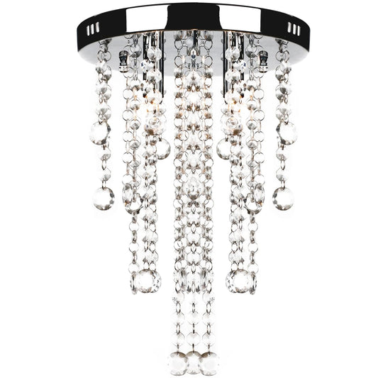 241382 White Metal Ceiling Lamp with Crystal Beads
