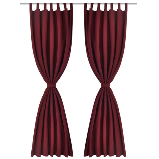 2 pcs Bordeaux Micro-Satin Curtains with Loops 140 x 245 cm