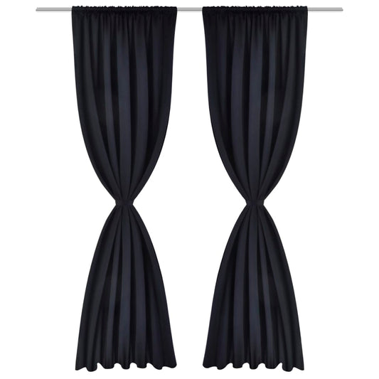 2 pcs Black Slot-Headed Blackout Curtains 135 x 245 cm