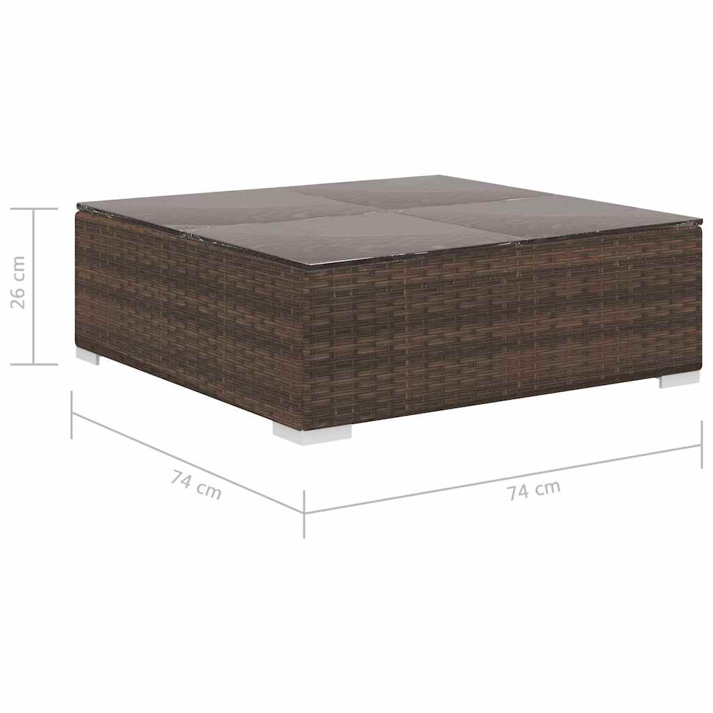 41270 vidaXL 8 Piece Garden Lounge Set with Cushions Poly Rattan Brown