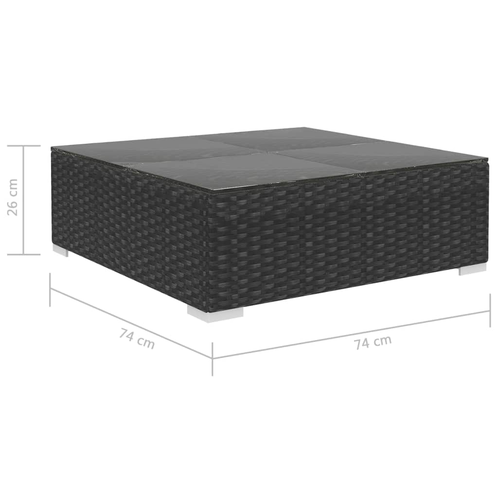 vidaXL Patio Furniture | Black and Cream | Poly Rattan, Steel, Polyester | Large