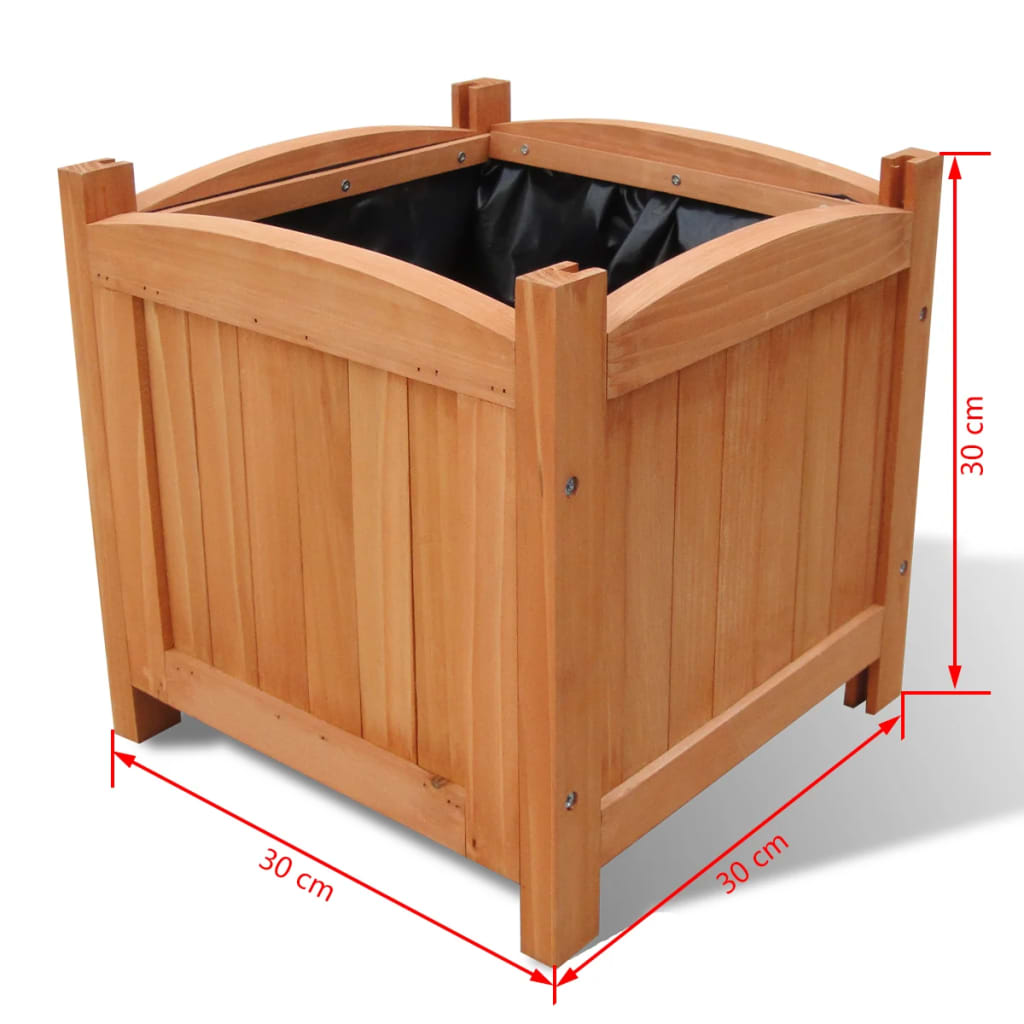 41301 vidaXL Wooden Raised Bed 30 x 30 x 30 cm Set of 2