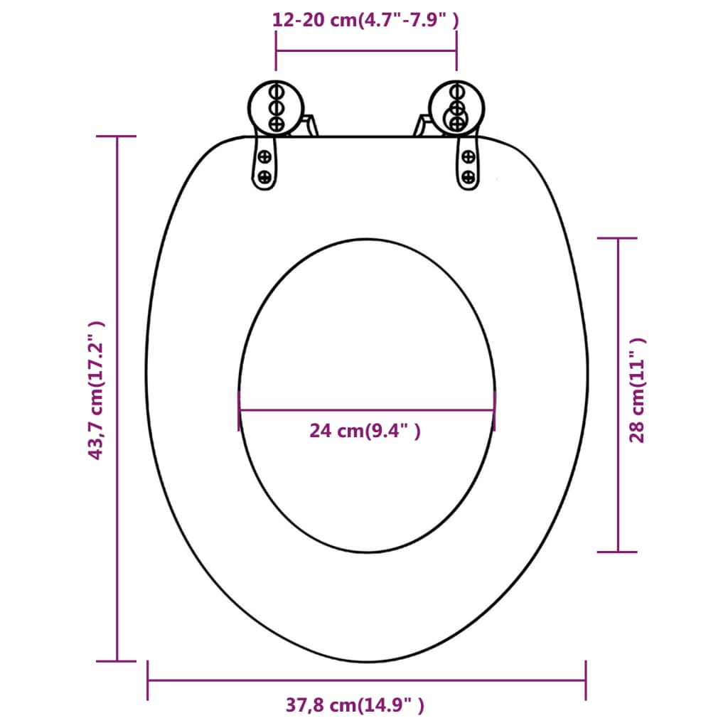 vidaXL Toilet Seat with MDF Lid Old Wood Design