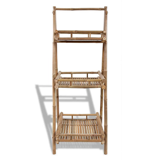 41493 vidaXL 3-Tier Folding Bamboo Plant Rack