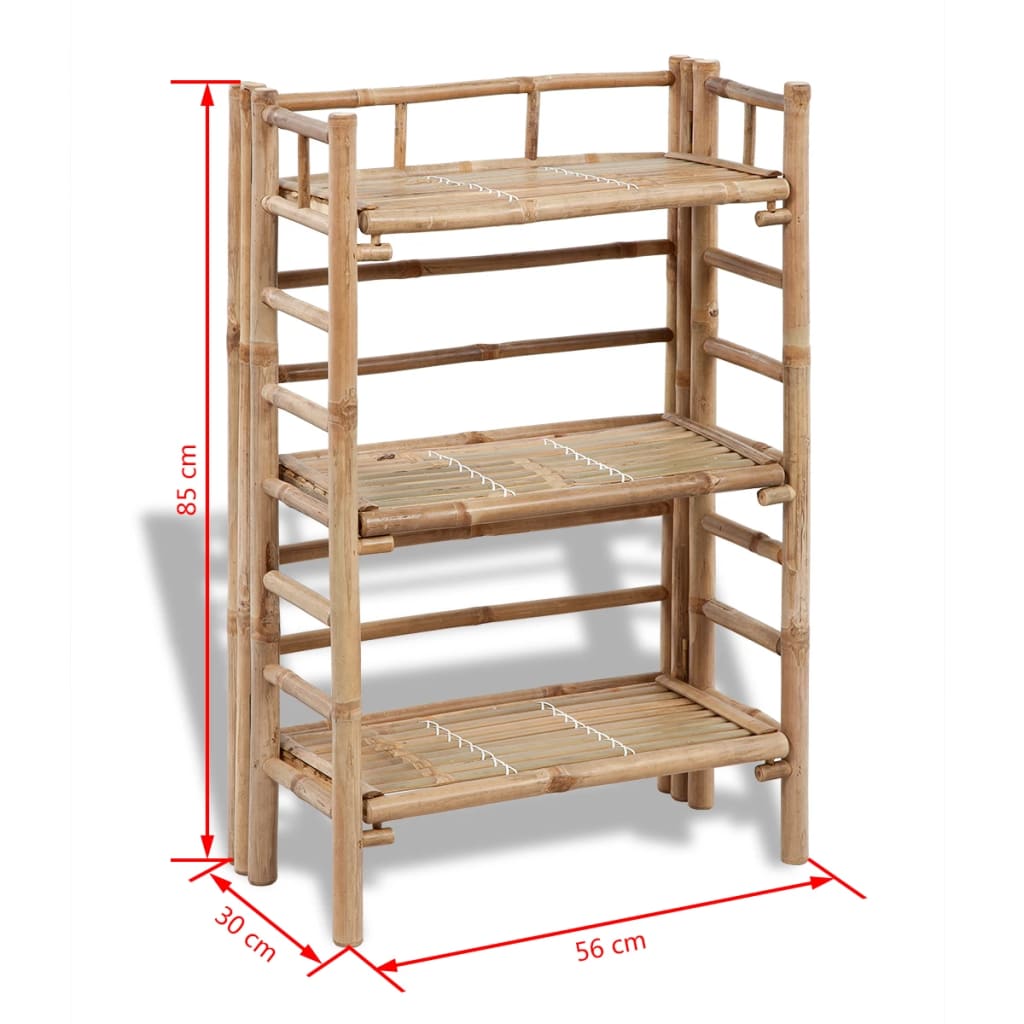 vidaXL 3-tier Bamboo Plant Rack