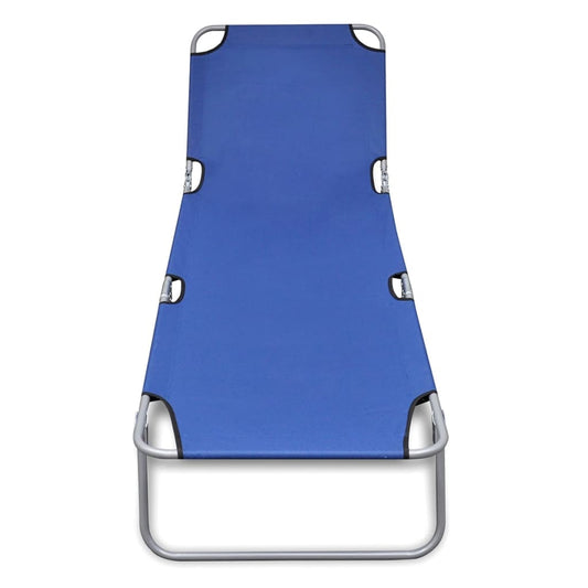 vidaXL Sun Lounger | Blue | Powder-coated Steel Frame, Polyester Fabric