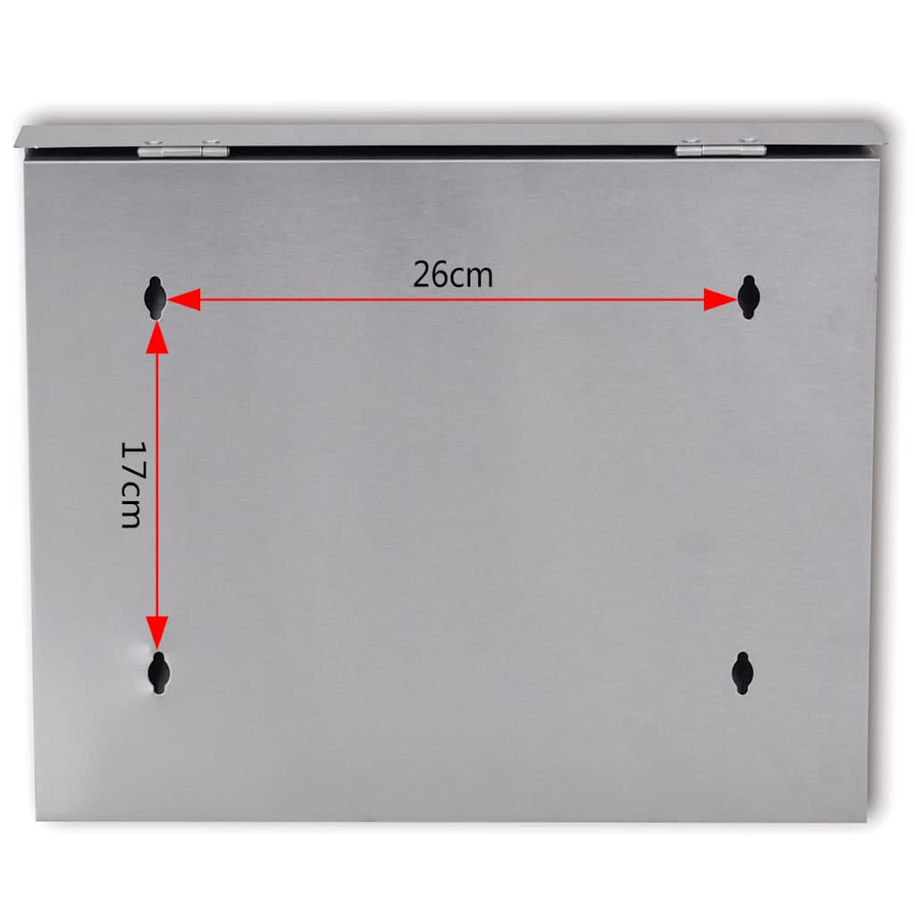 vidaXL Stainless Steel Mailbox
