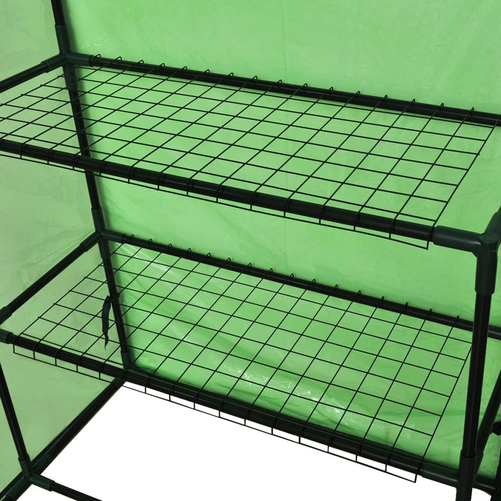 vidaXL Greenhouse | Transparent green | Powder-coated steel | 120 x 80 x 190 cm
