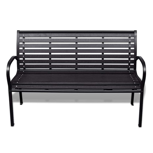 vidaXL Garden Bench | Black | Steel | 125 cm | Heavy Duty