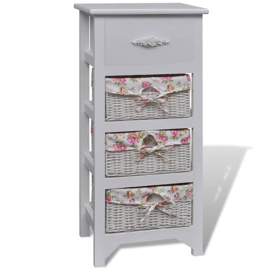 vidaXL Storage Rack | White | Solid Paulownia Wood and MDF | Compact | Cabinet