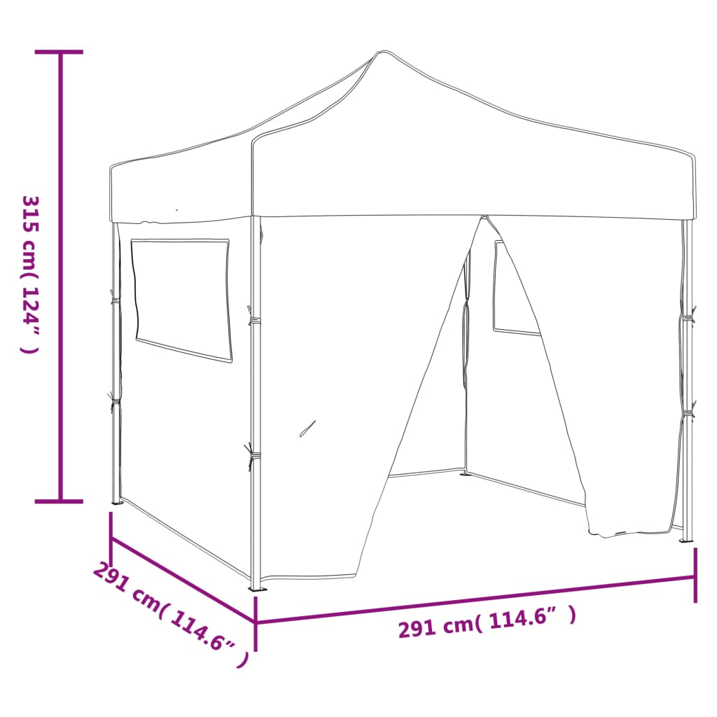 vidaXL Foldable Tent 3x3 m with 4 Walls Green