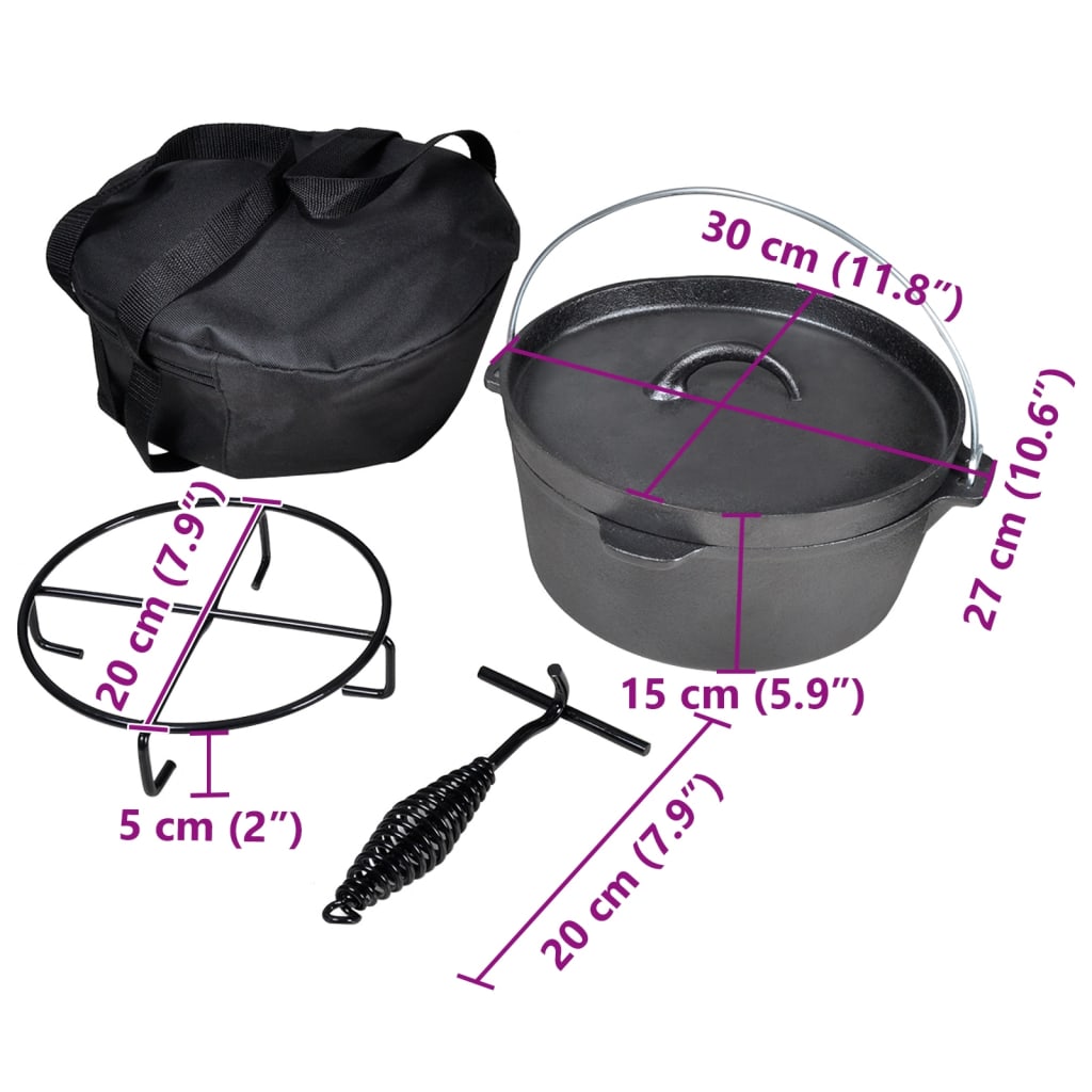 vidaXL Dutch Oven 4.2 L including Accessories