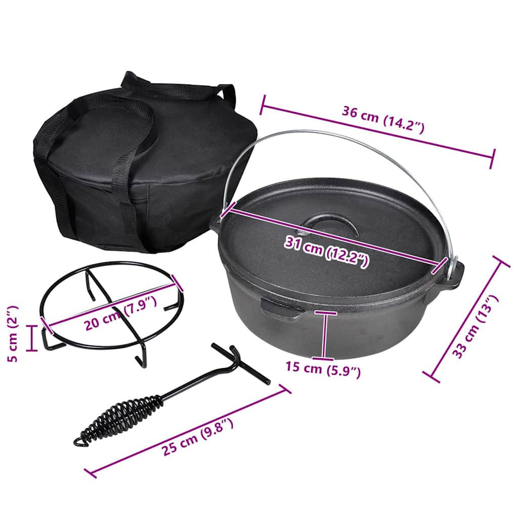 vidaXL Dutch Oven 5.6 L including Accessories