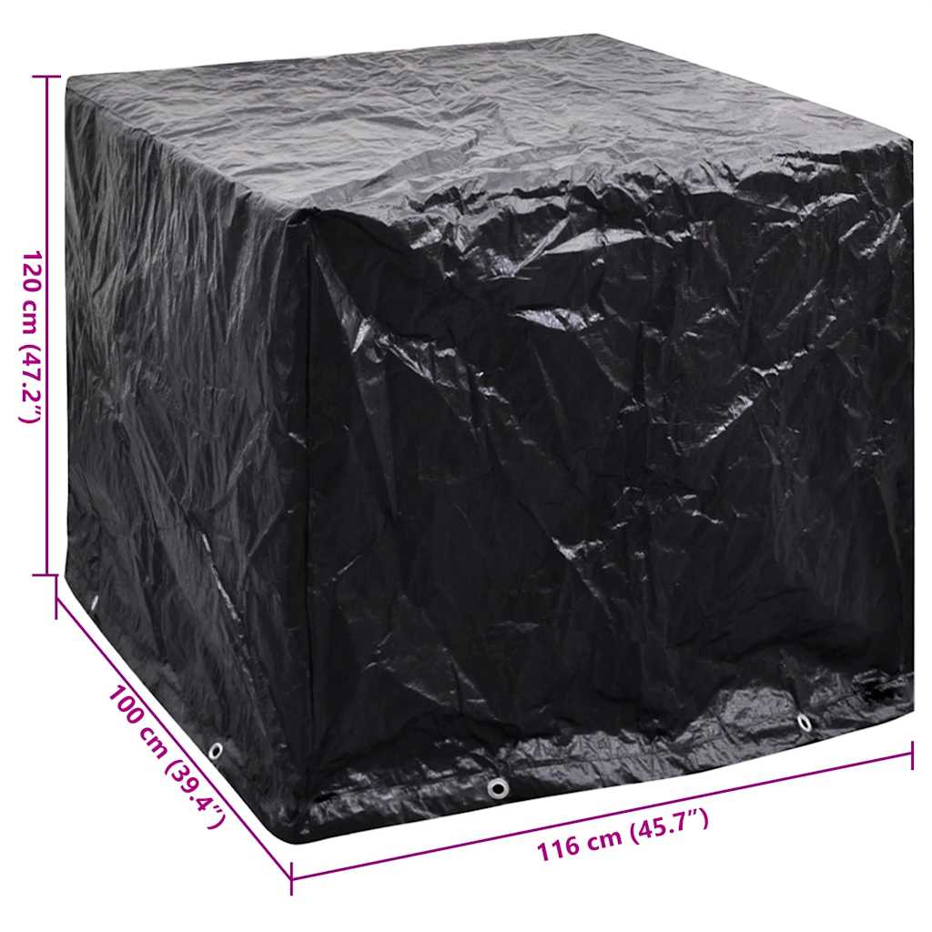 41644 vidaXL IBC Container Cover 8 Eyelets 116x100x120 cm