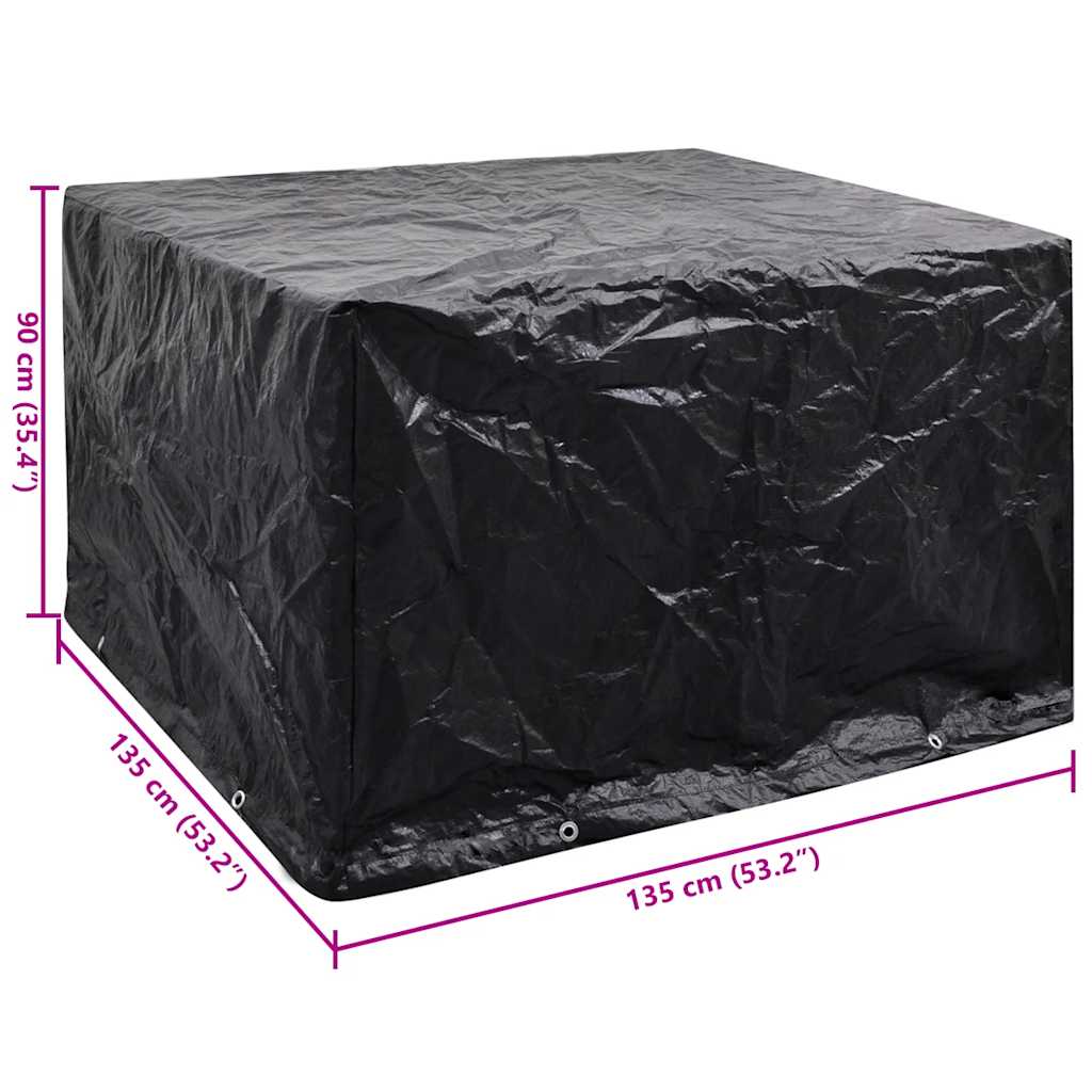 41645 vidaXL Garden Furniture Cover 8 Eyelets 135 x 135 x 90 cm