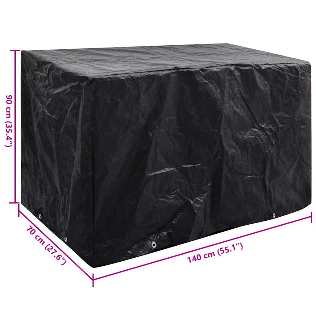 41646 vidaXL Garden Furniture Cover 8 Eyelets 140 x 70 x 90 cm