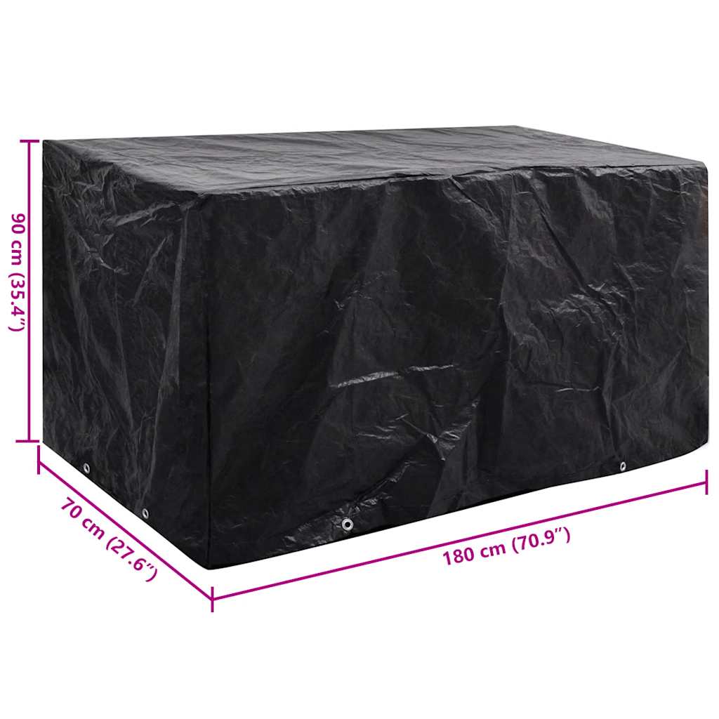 41647 vidaXL Garden Furniture Cover 8 Eyelets 180x70x90 cm