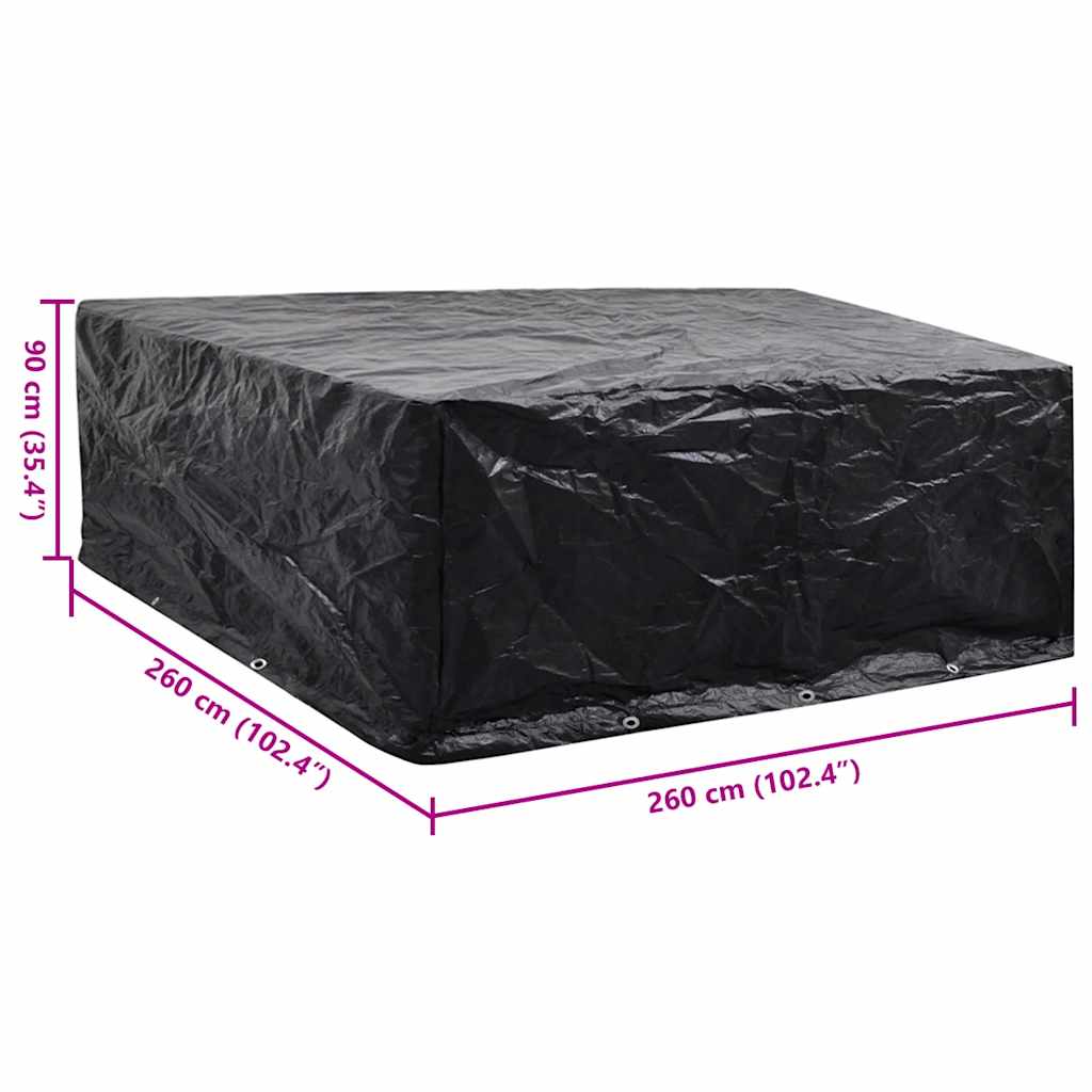 41648 vidaXL Garden Furniture Cover 10 Eyelets 260x260x90 cm