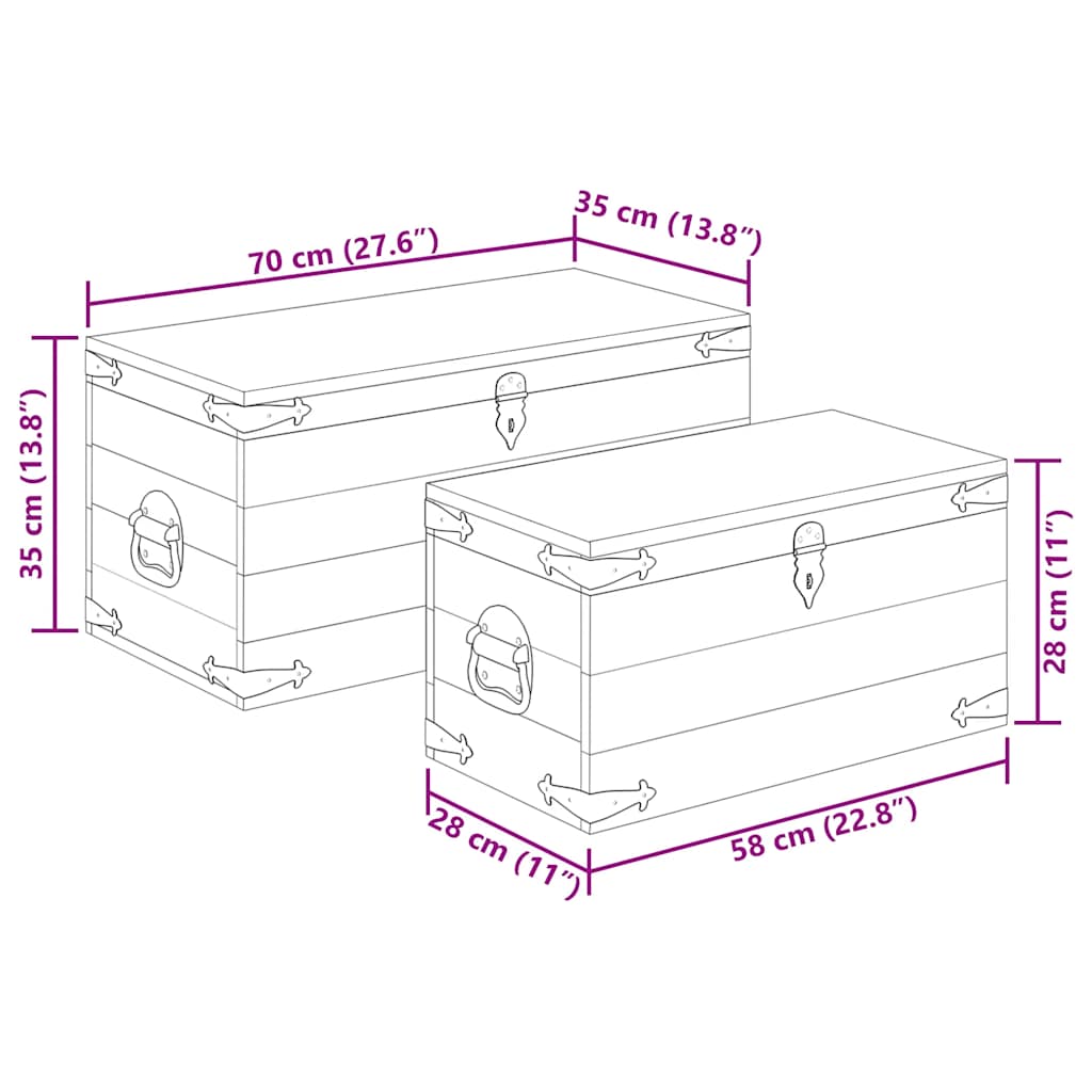 vidaXL Storage Box | Rough Mango Wood | Multiple Sizes Included | Sturdy