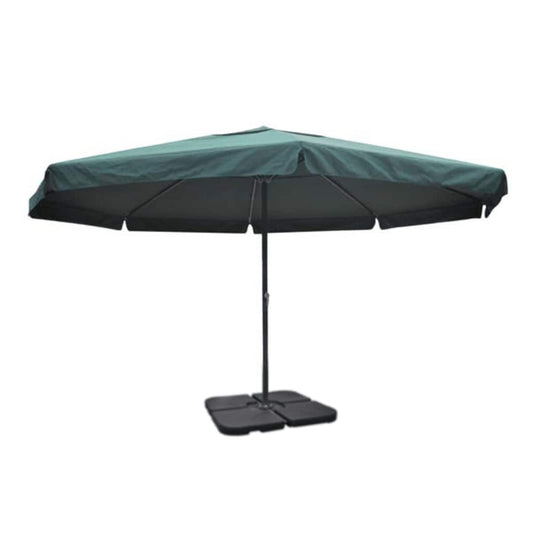 vidaXL Aluminium Garden Parasol with Portable Base Green