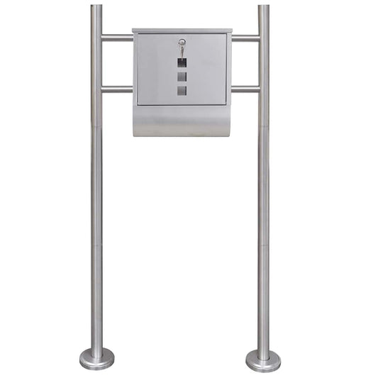 vidaXL Mailbox on Stand Stainless Steel