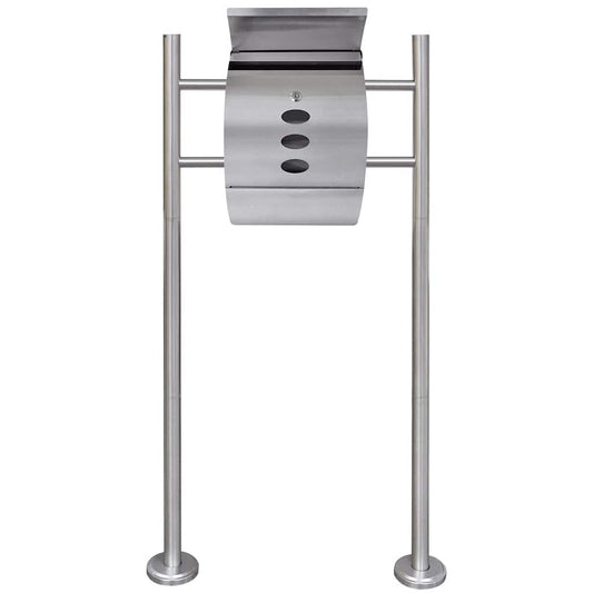 vidaXL Mailbox on Stand Stainless Steel