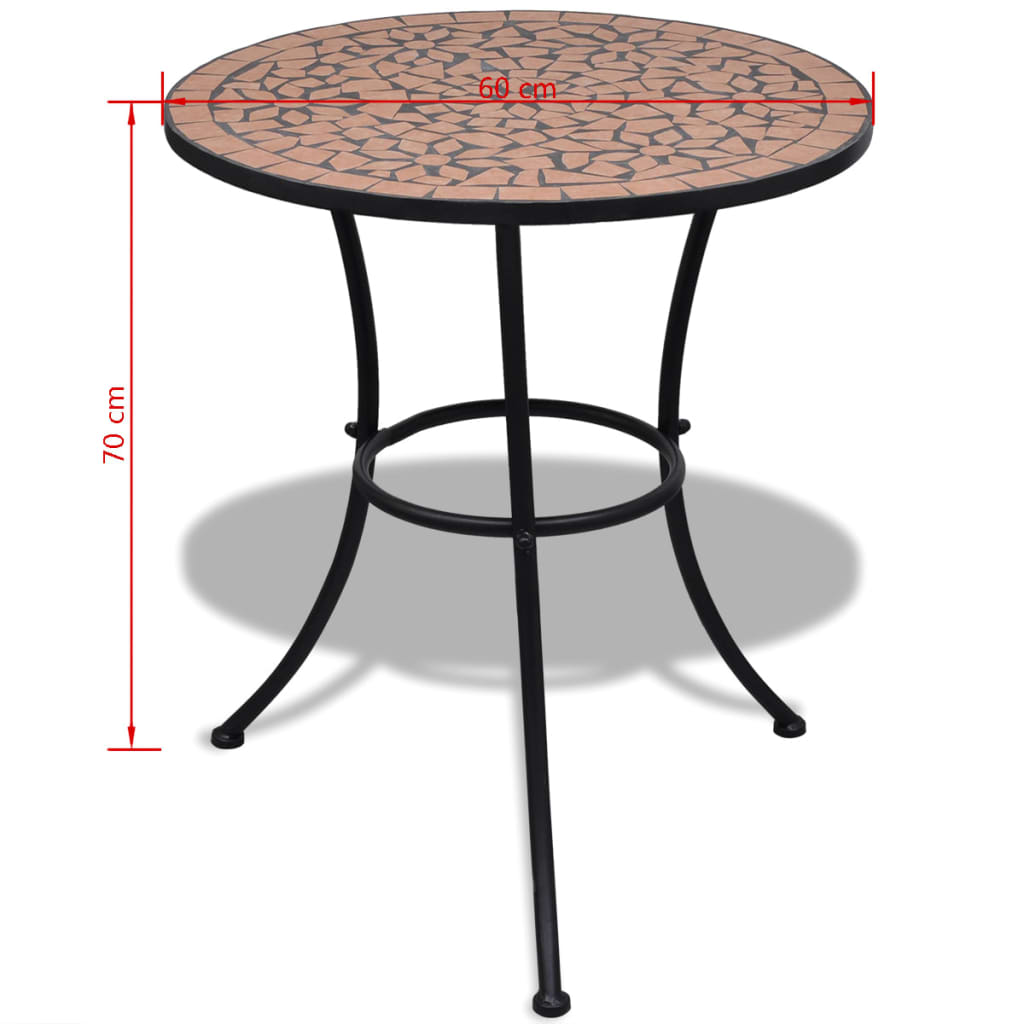 vidaXL Patio Furniture | Terracotta | Powder-coated iron, ceramic tile | Small