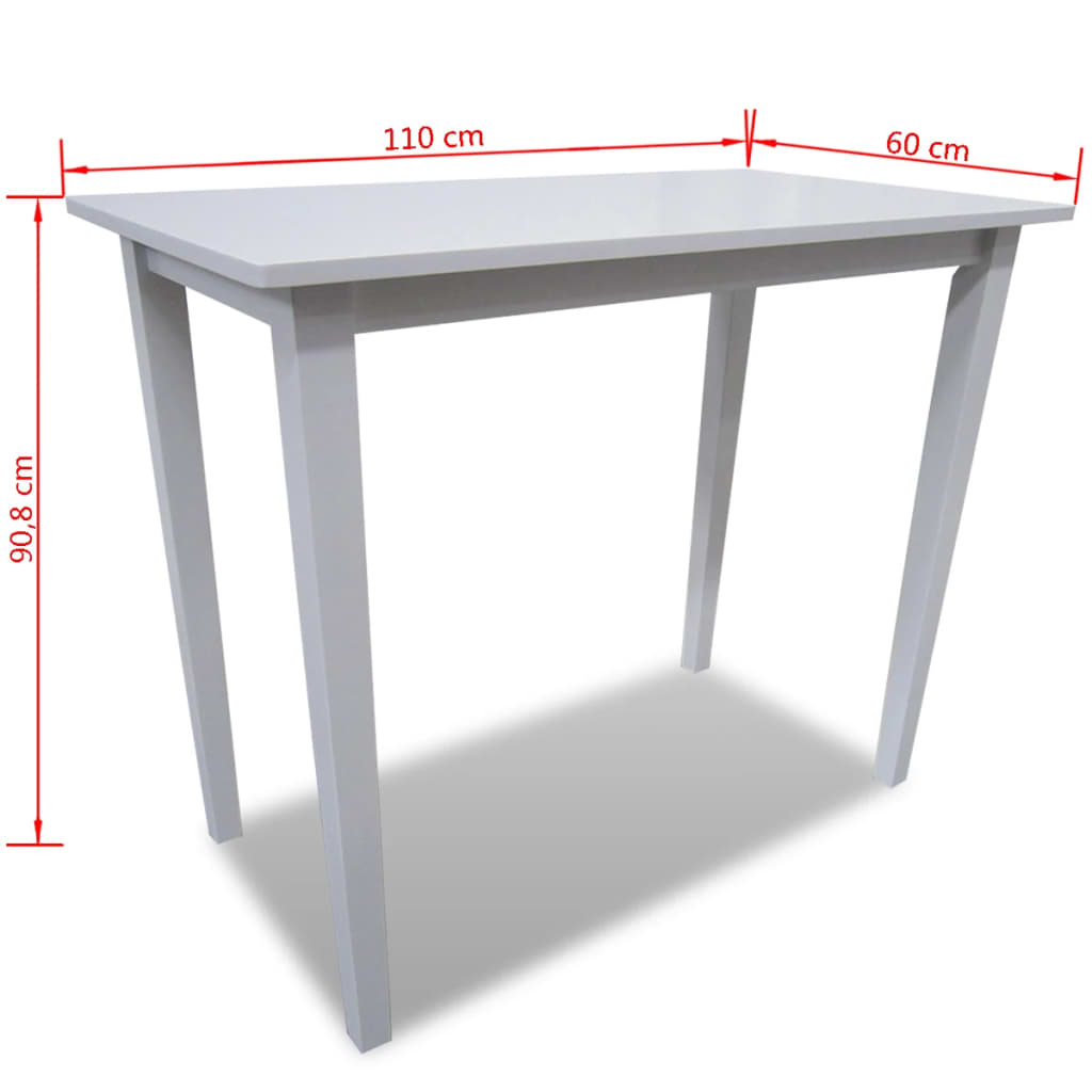 241701 vidaXL Wooden Bar Table White