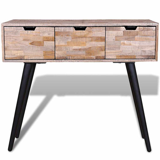vidaXL Console Table with 3 Drawers Reclaimed Teak Wood