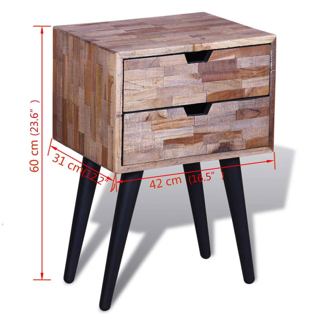 vidaXL Cabinet | Various shades of teak | Reclaimed Teak Wood | Compact