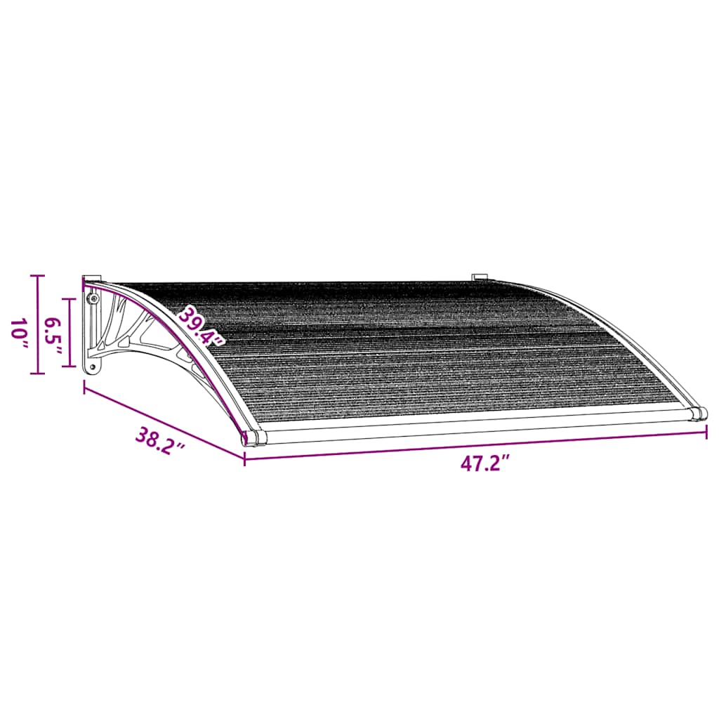 141758 vidaXL Door Canopy 120x100 cm PC