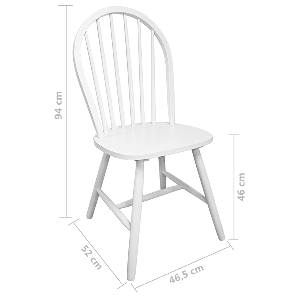 vidaXL Dining Chairs 4 pcs White Solid Rubber Wood