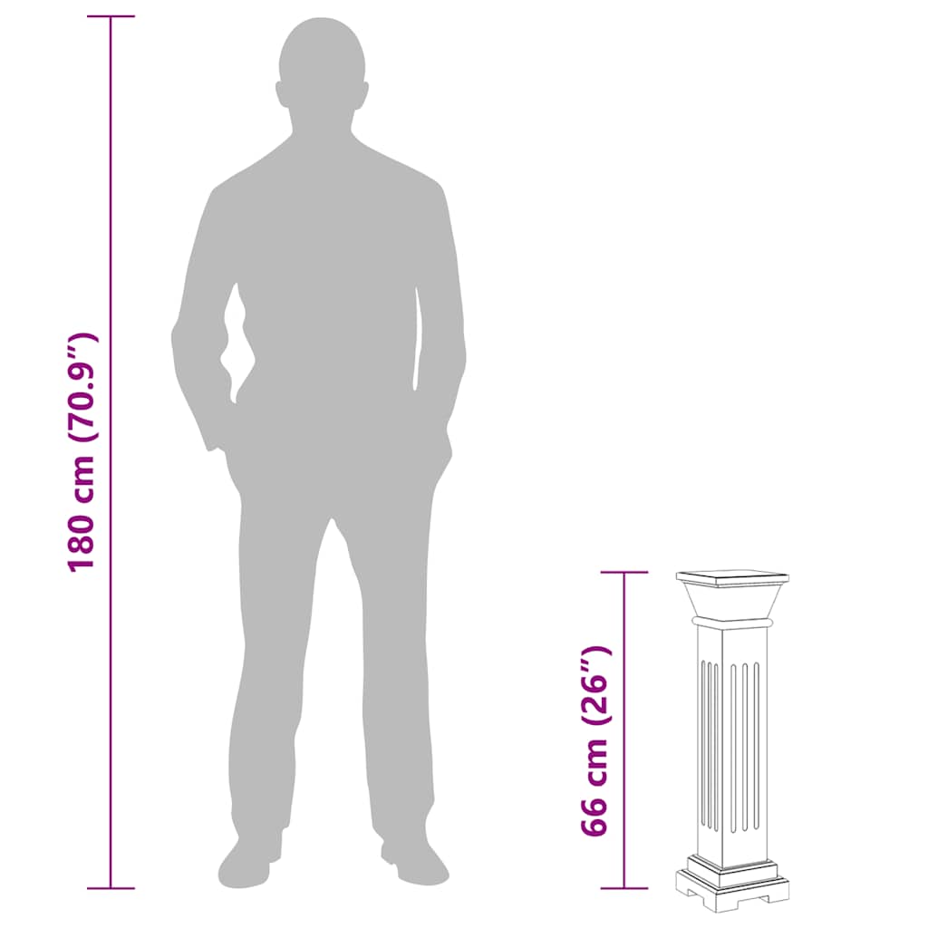vidaXL Classic Square Pillar Plant Stand MDF