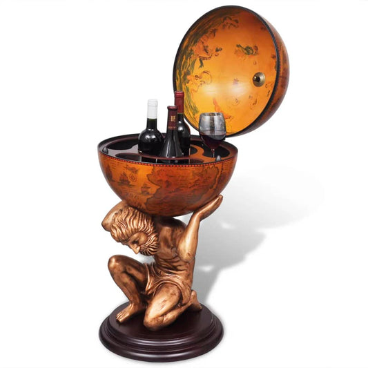 241958 vidaXL Globe Bar Wine Stand Atlas Design 42x42x85 cm
