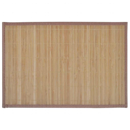 6 Bamboo Placemats 30 x 45 cm Brown