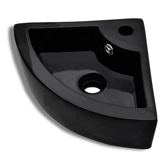 141924 vidaXL Wash Basin with Overflow 45x32x12,5 cm Black