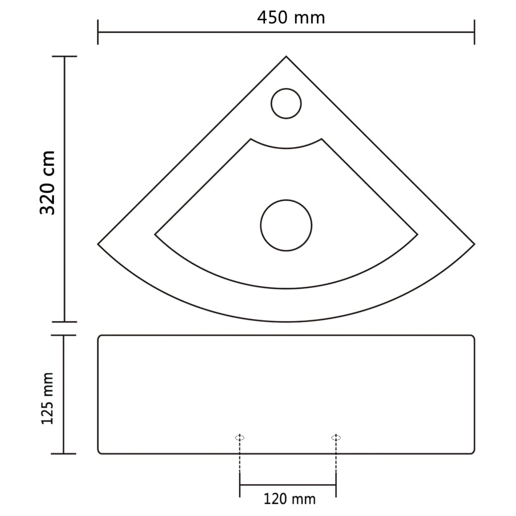 141924 vidaXL Wash Basin with Overflow 45x32x12,5 cm Black