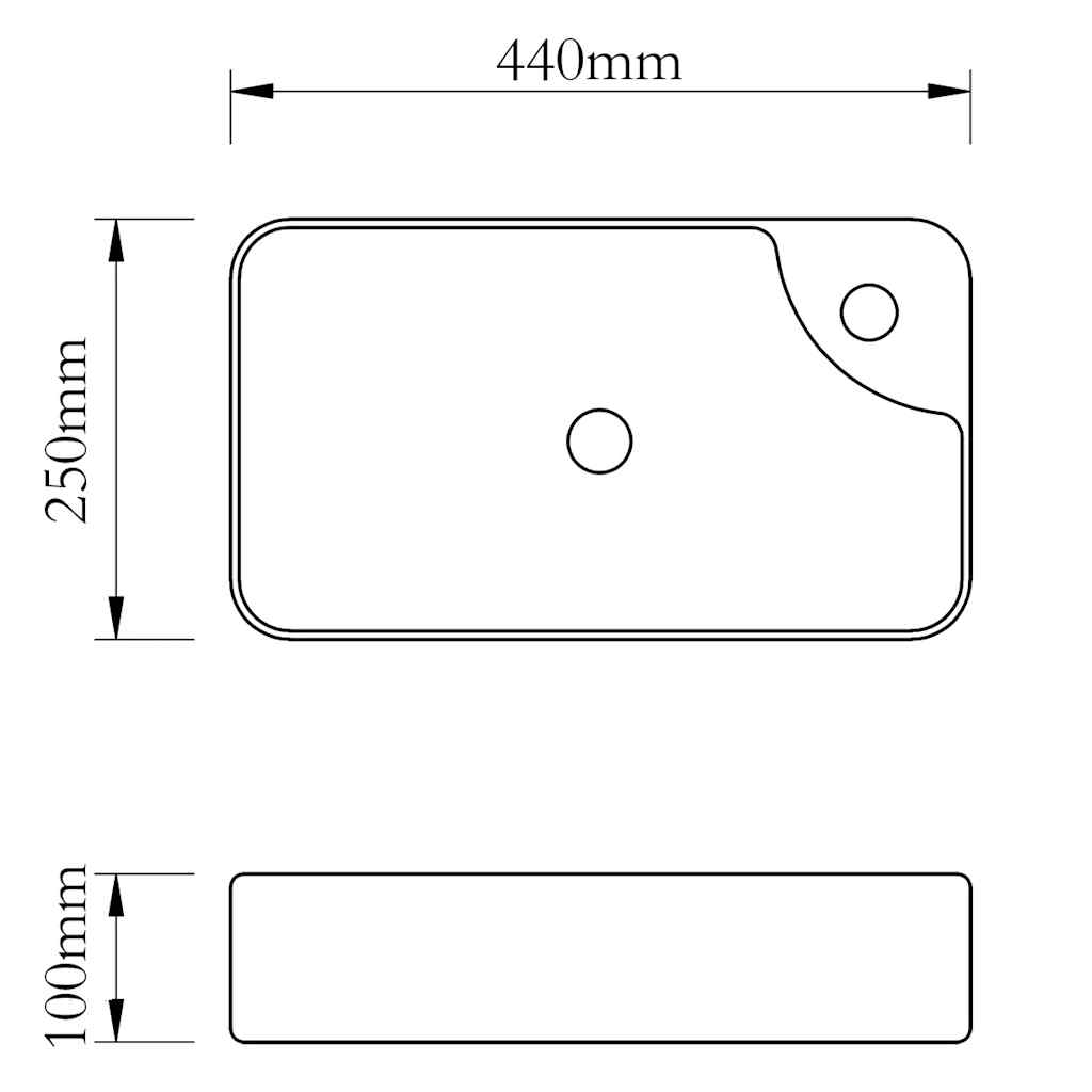 vidaXL Ceramic Bathroom Sink Basin with Faucet Hole White