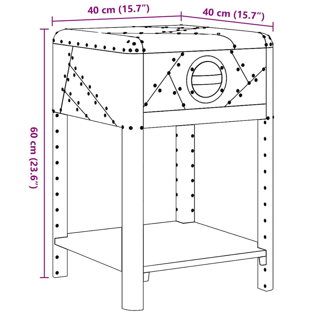 vidaXL Console Table | Silver | Wood frame with aluminium paneling | Compact